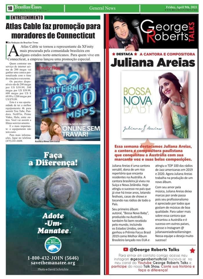 Article New York Times Brazilian Times Magazine George Roberts Juliana Areias Bossa Nova Baby April 2021