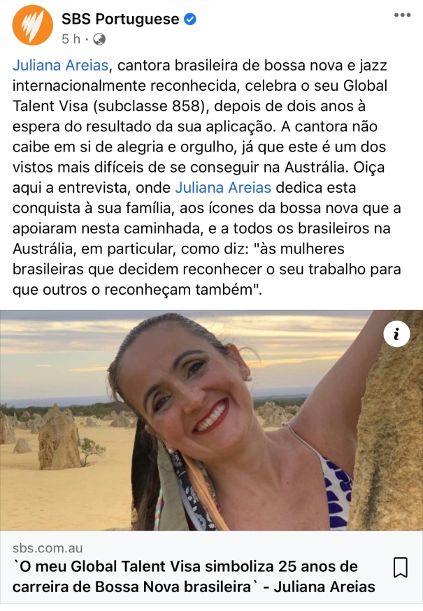 SBS Portuguese Juliana Areias Global Distinguished Talent - post 1